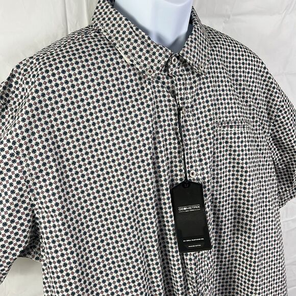 Geometrix New York men’s short sleeve button down shirt size 2XL NEW - Picture 9 of 9